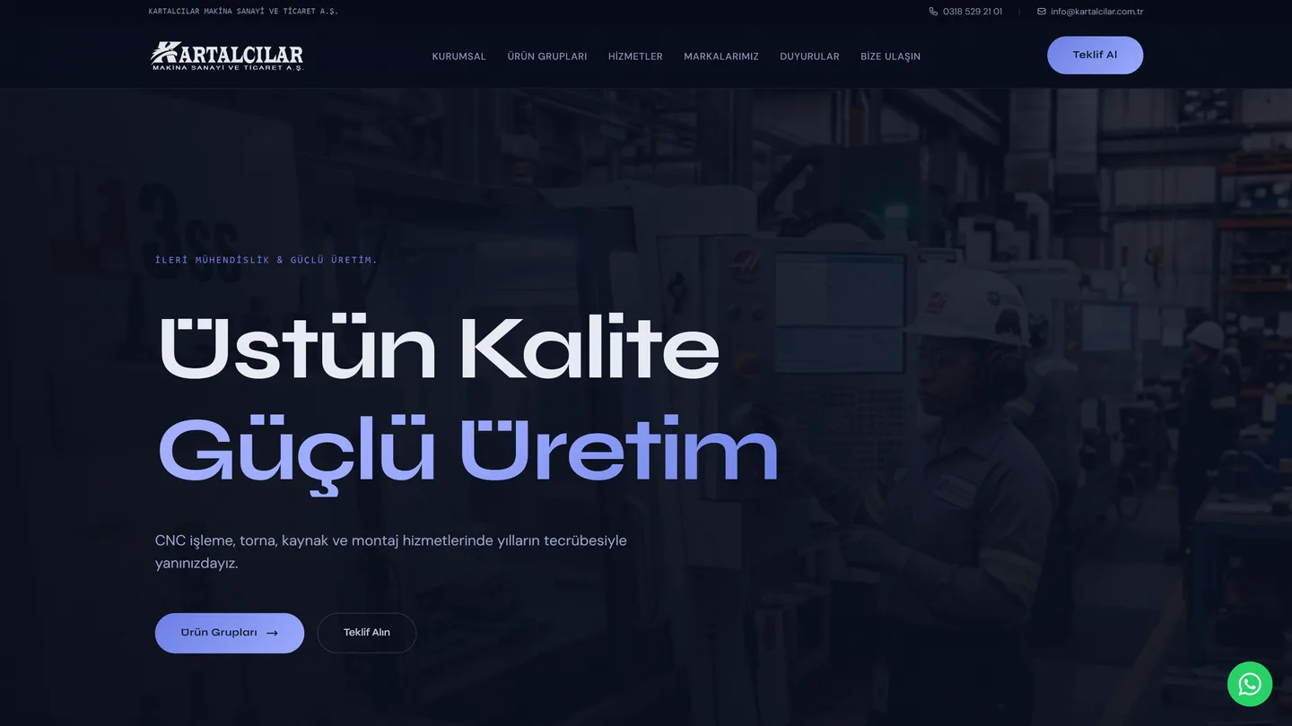 Kartalcılar Makina — ana sayfa